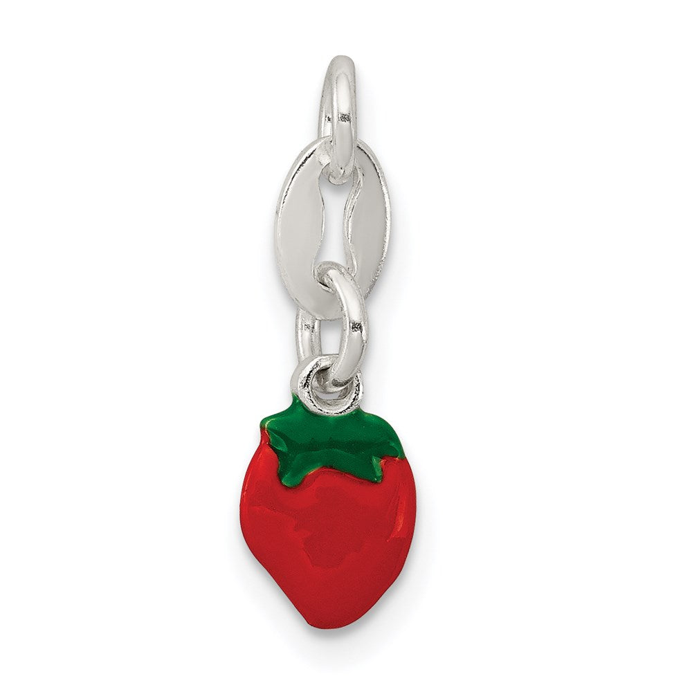 Solid;Polished;3-D;Enamel;Sterling silver