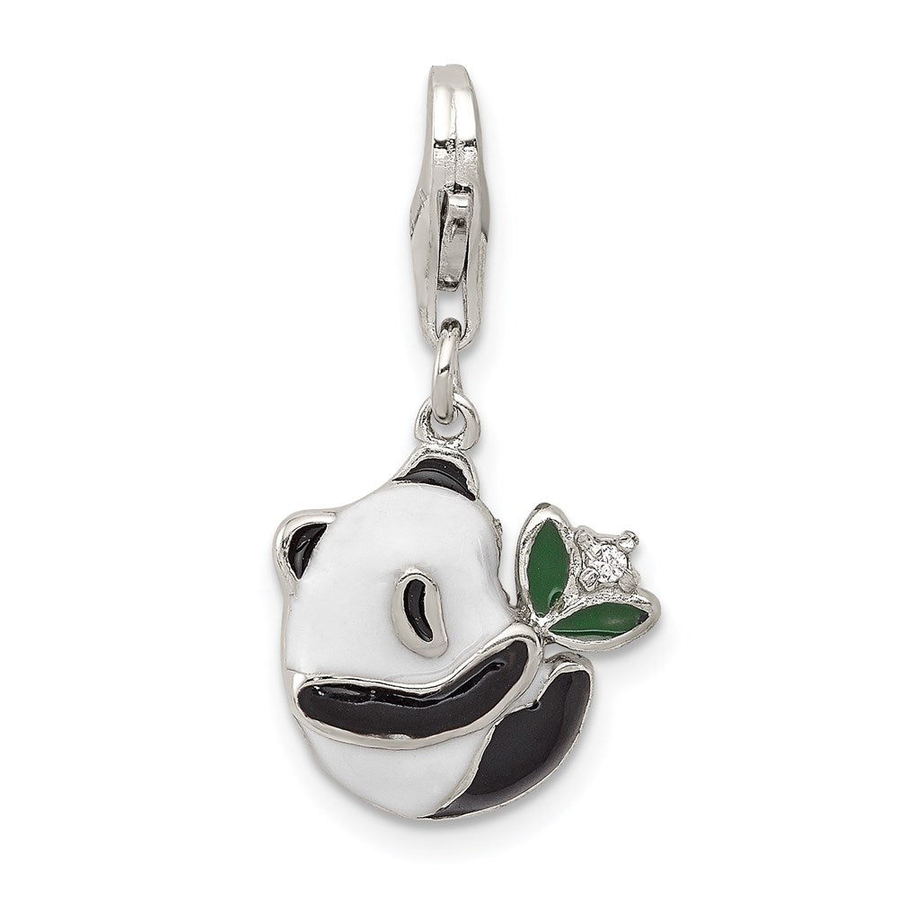 Solid;Polished;Open back;Enamel;Sterling silver;CZ;Fancy lobster
