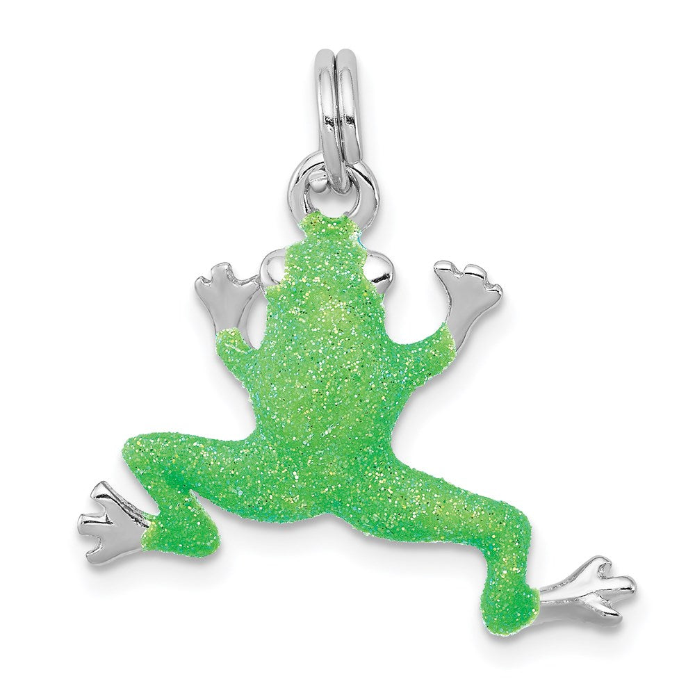 Solid;Polished;Open back;Sterling silver;Fits up to 3mm;Glitter enamel