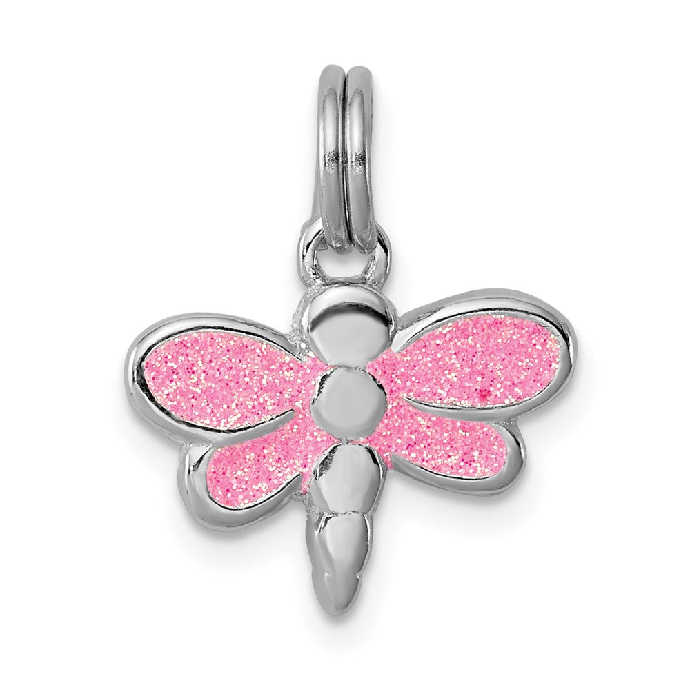 Solid;Polished;Open back;Split Ring;Sterling silver;Glitter enamel