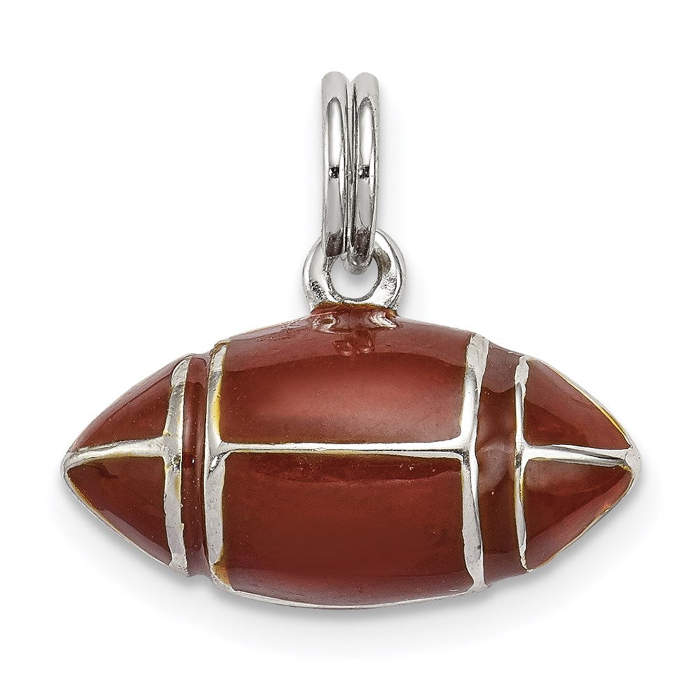 Solid;Polished;3-D;Enamel;Split Ring;Sterling silver