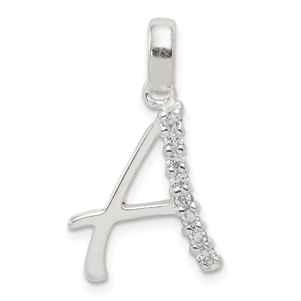 Polished;Sterling silver;CZ;Fits up to 4mm