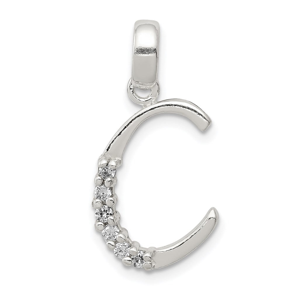 Polished;Sterling silver;CZ;6 stones;Fits up to 4mm