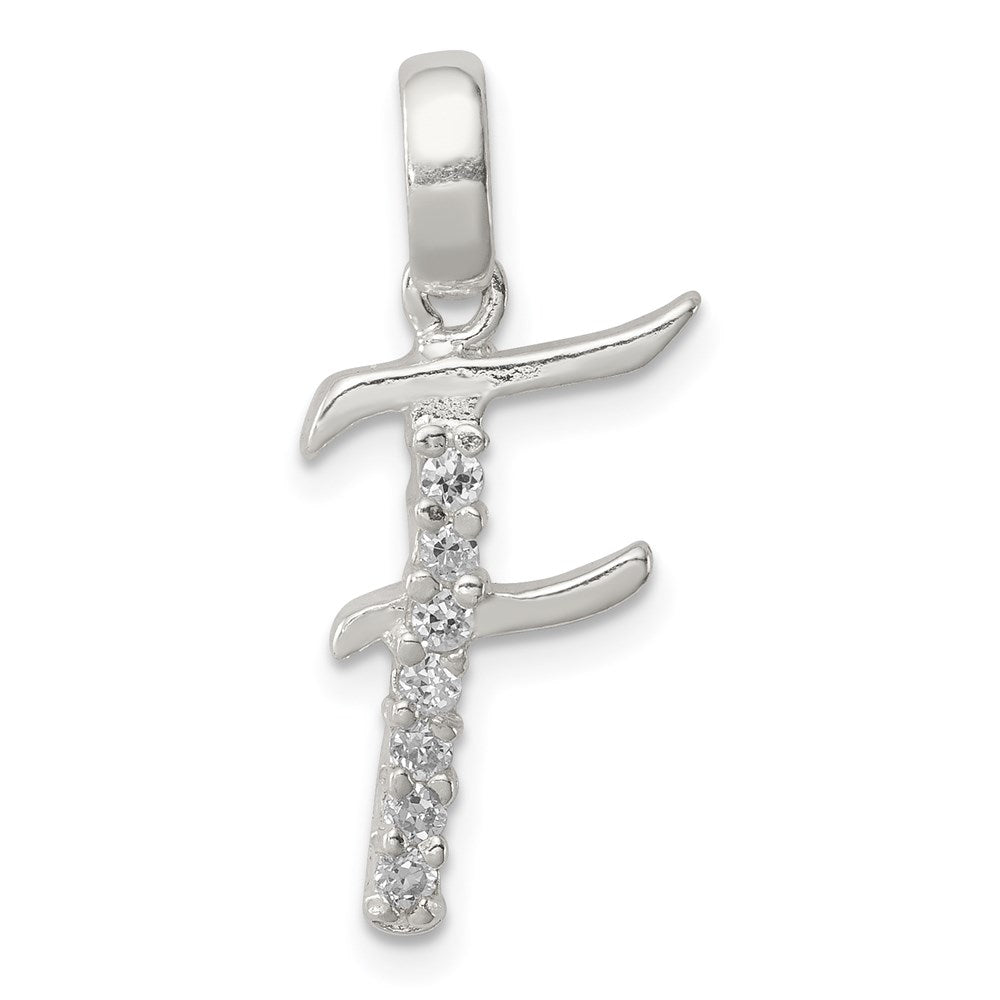 Polished;Sterling silver;CZ;Fits up to 4mm
