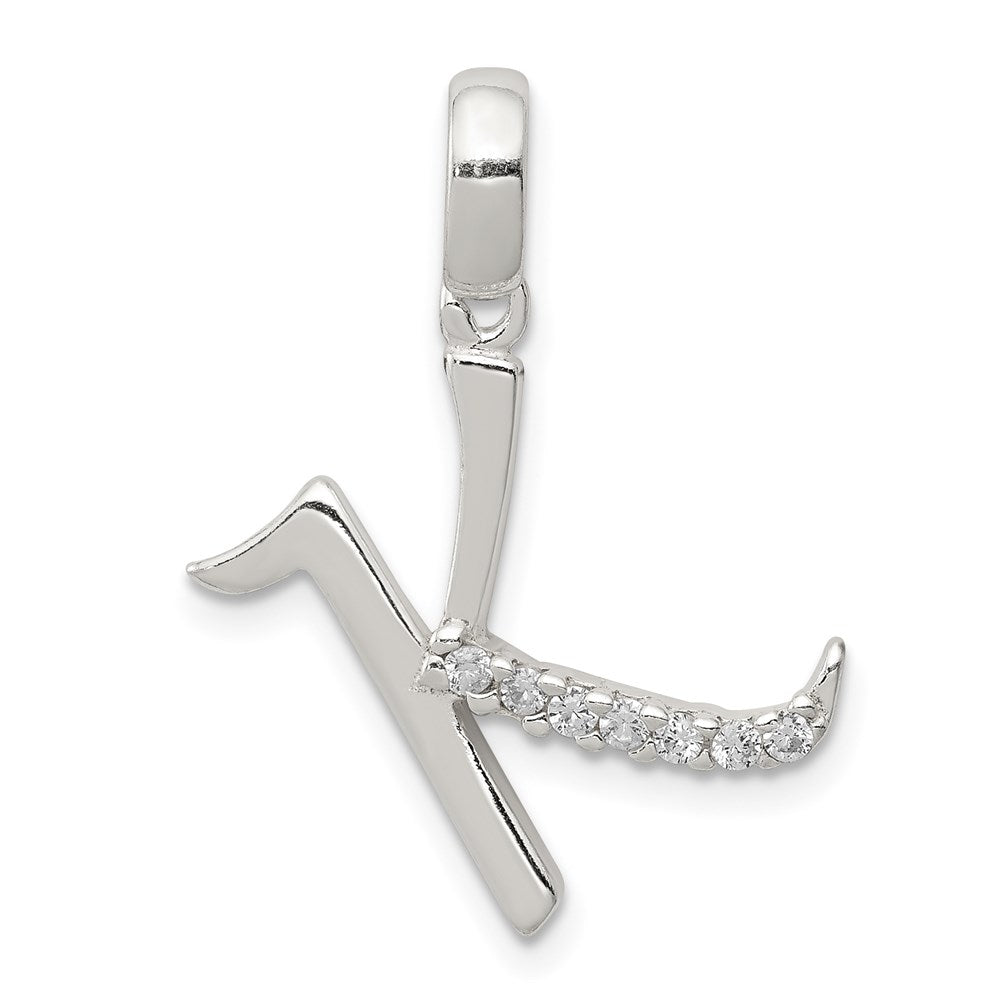 Polished;Sterling silver;CZ;Fits up to 4mm