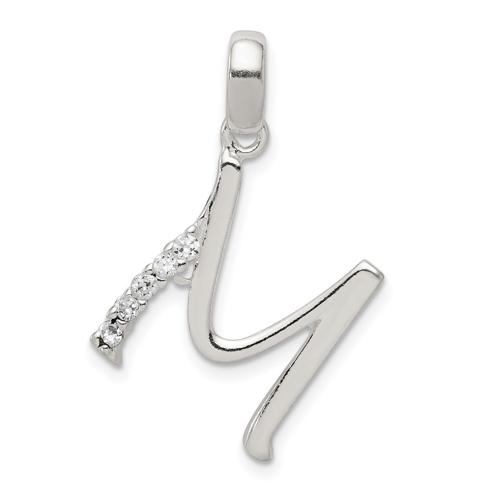 Polished;Sterling silver;CZ;Fits up to 4mm