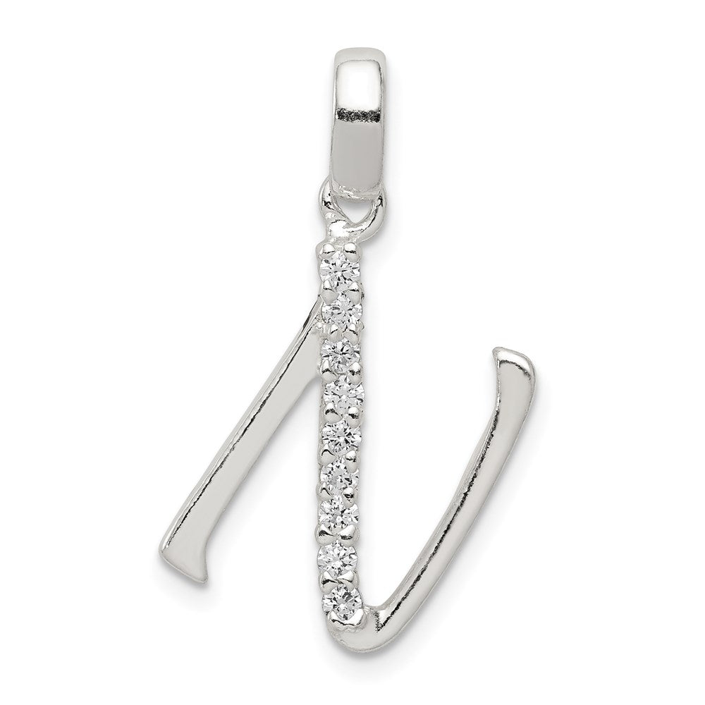 Polished;Sterling silver;CZ;Fits up to 4mm
