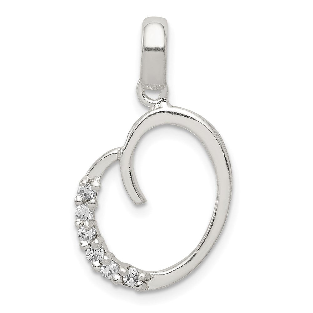 Polished;Sterling silver;CZ;Fits up to 4mm
