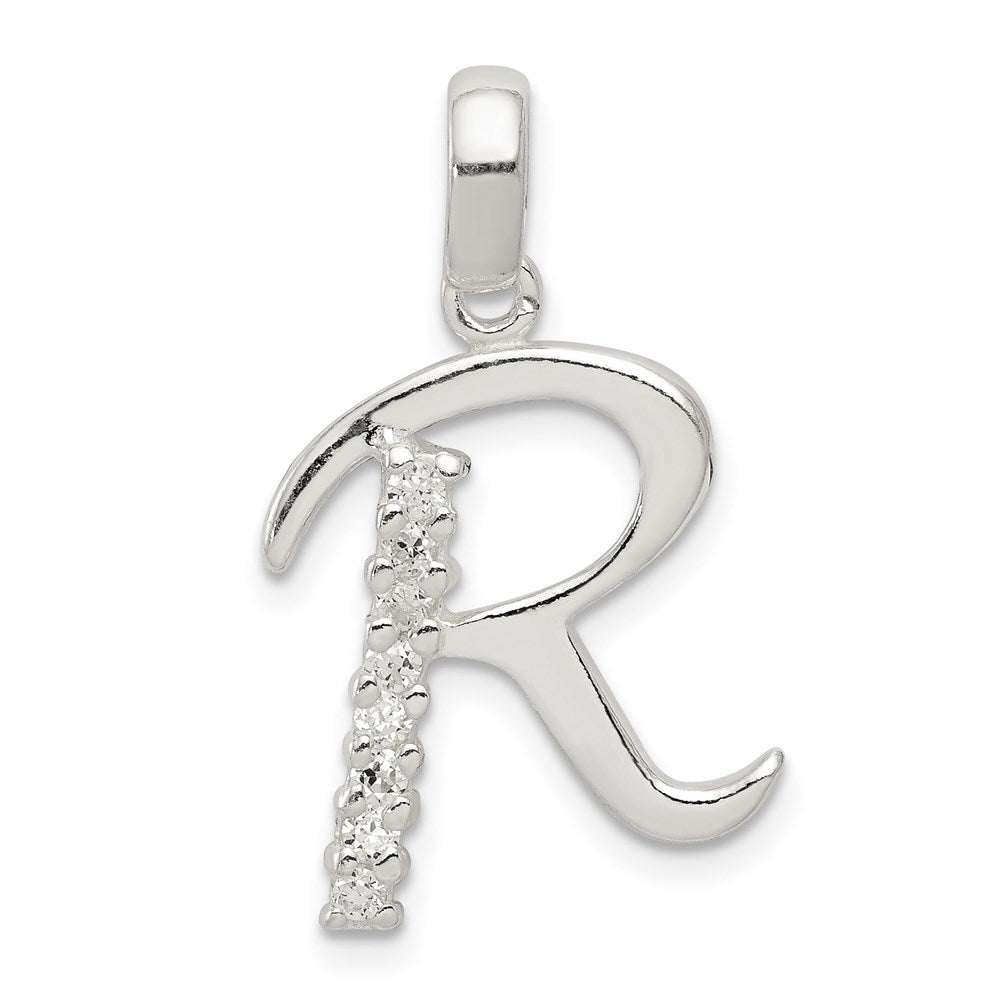 Polished;Sterling silver;CZ;Fits up to 4mm