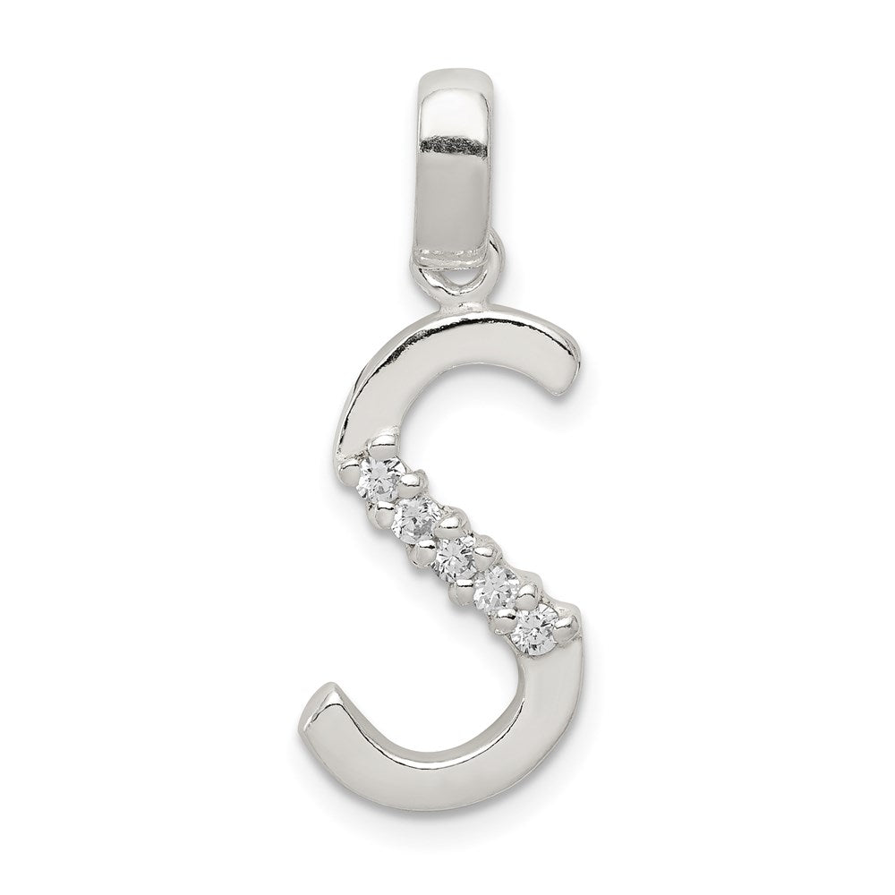 Polished;Sterling silver;CZ;Fits up to 4mm