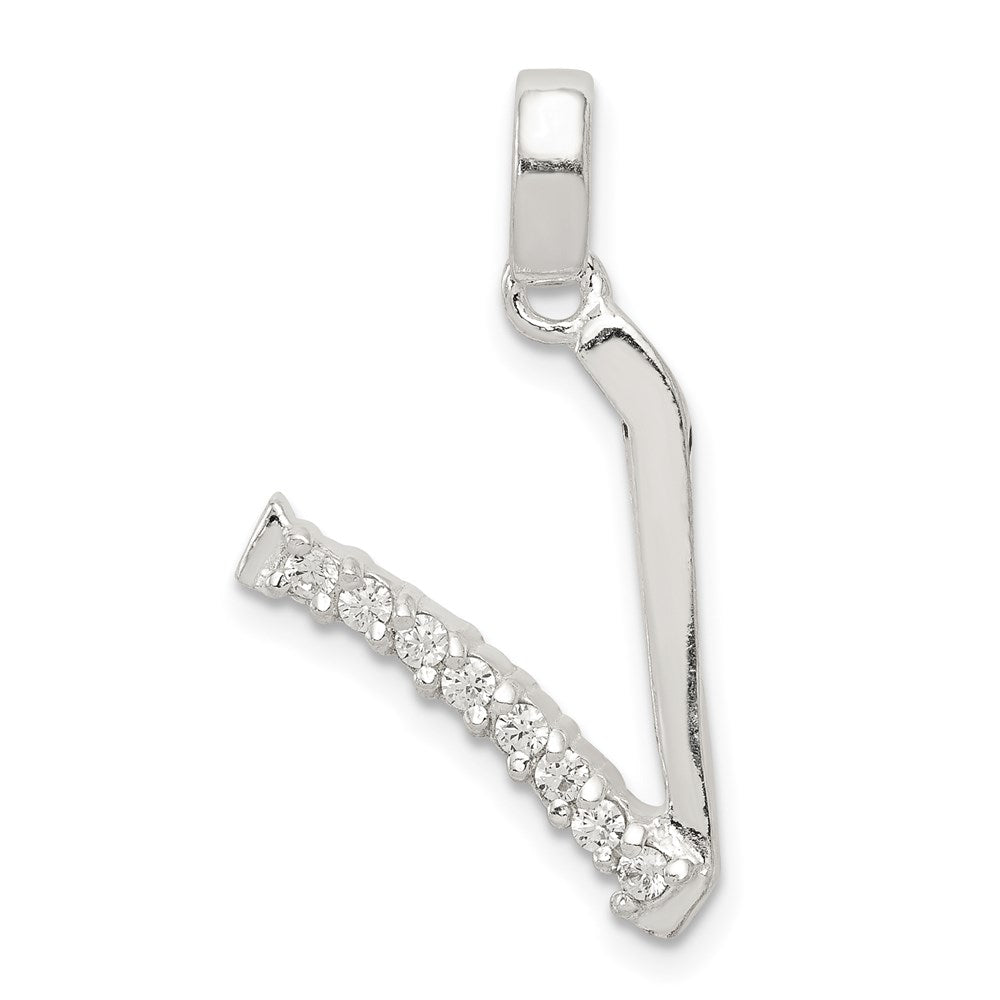 Polished;Sterling silver;CZ;Fits up to 4mm