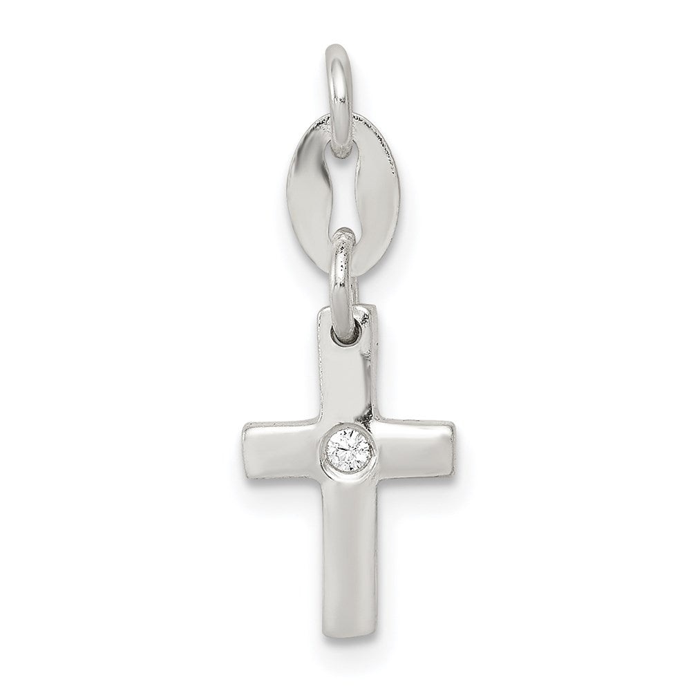 Polished;Open back;Sterling silver;CZ
