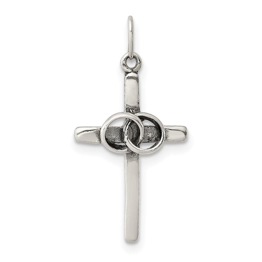 Solid;Flat back;Sterling silver;Antiqued