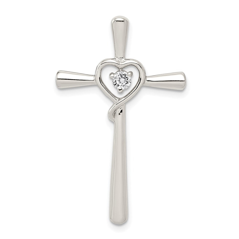 Polished;Open back;Sterling silver;CZ;Prong set;Fits up to 3mm;Hidden bail