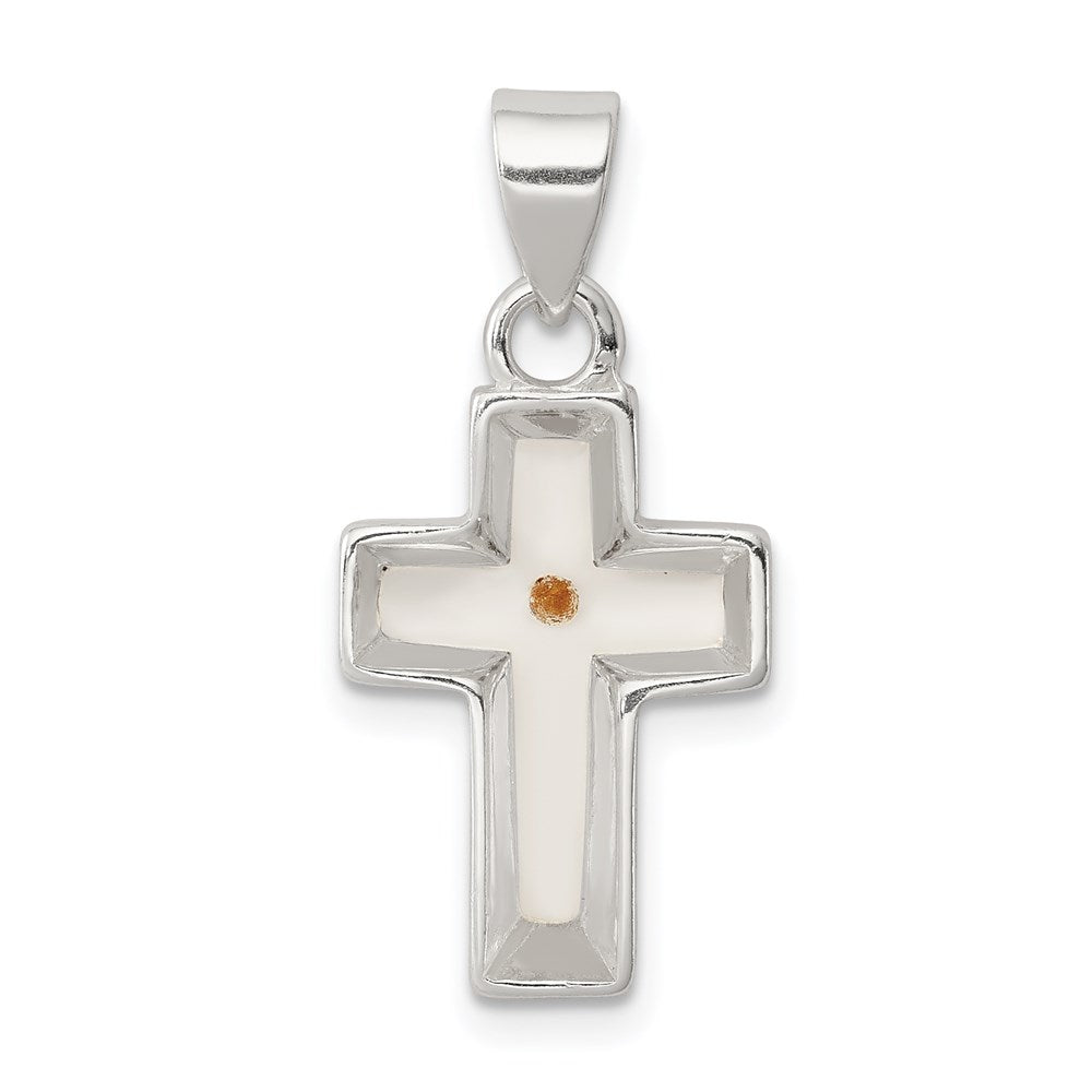Solid;Polished;Sterling silver;Acrylic;Fits up to 3mm