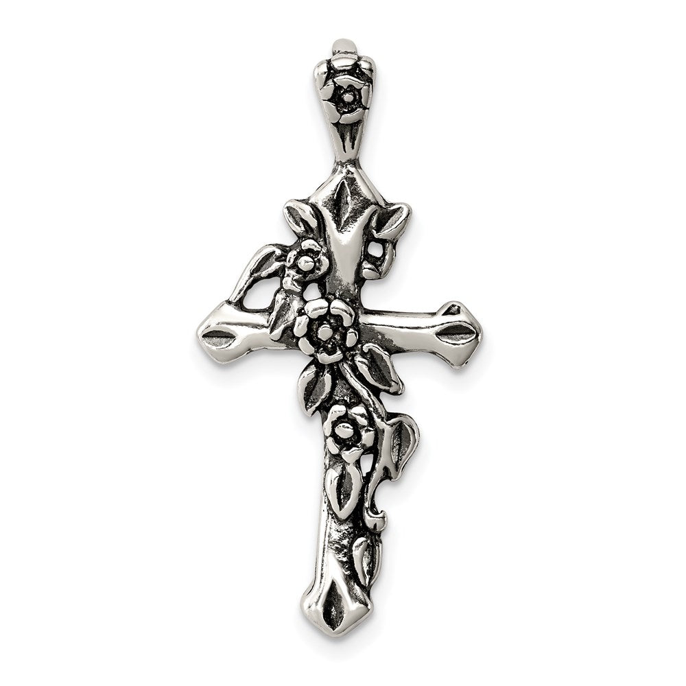 Solid;Polished;Flat back;Sterling silver;Antiqued;Fits up to 2mm