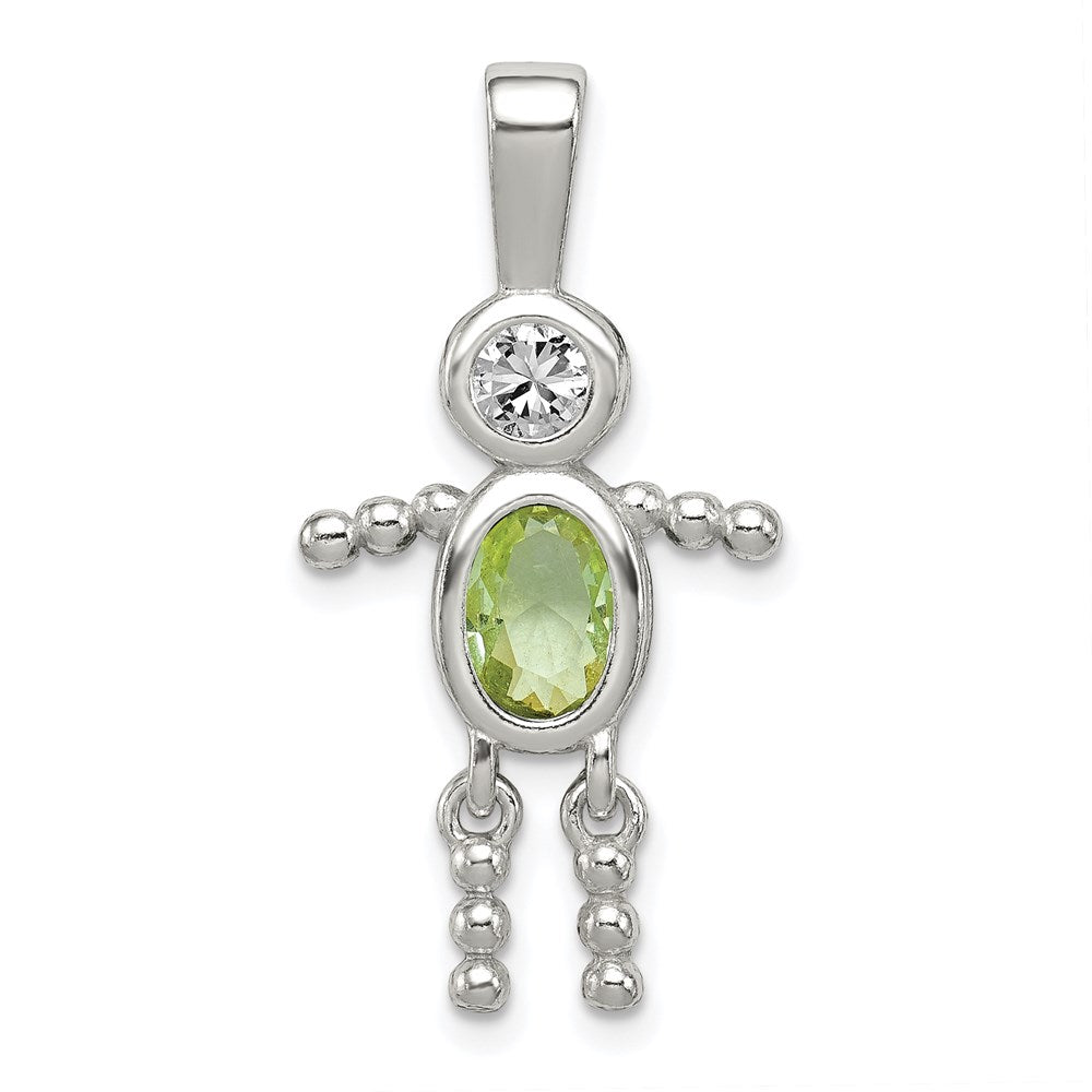 Polished;Sterling silver;CZ