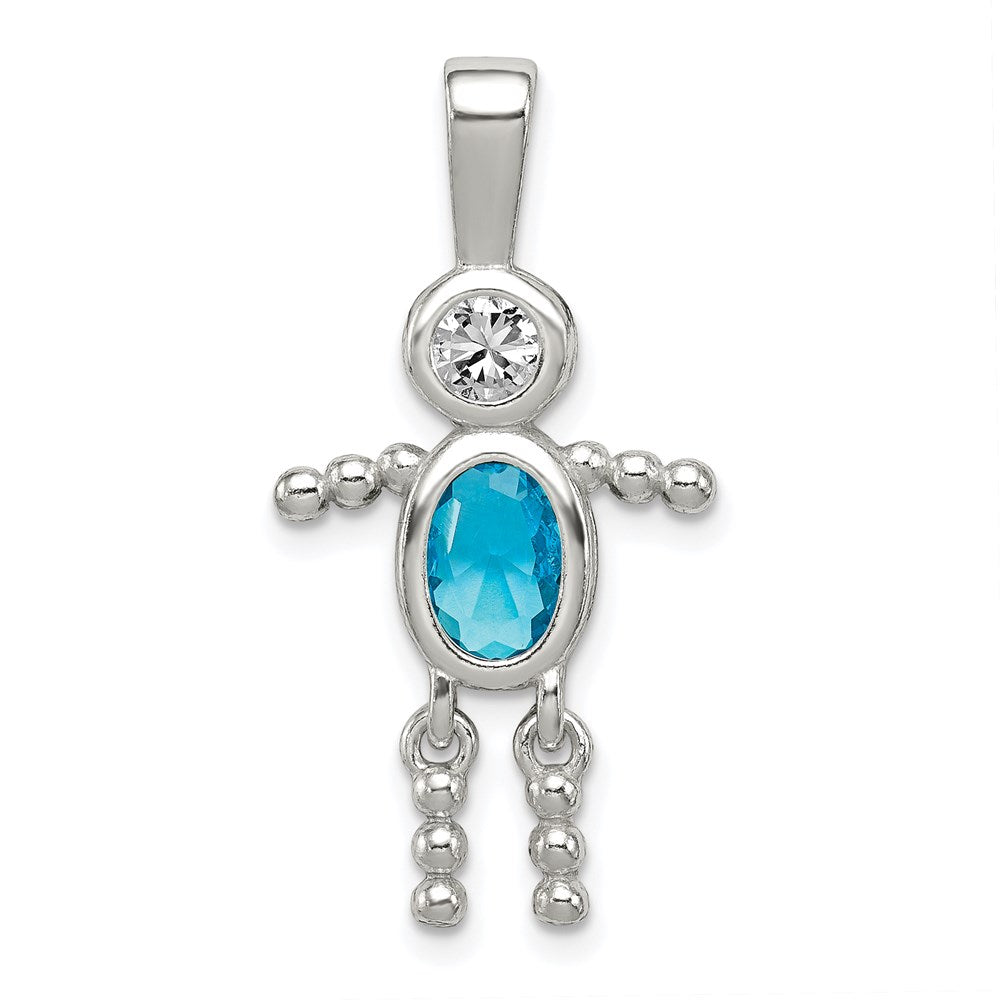 Polished;Sterling silver;CZ