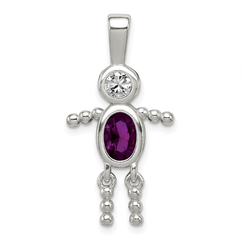 Polished;Sterling silver;CZ