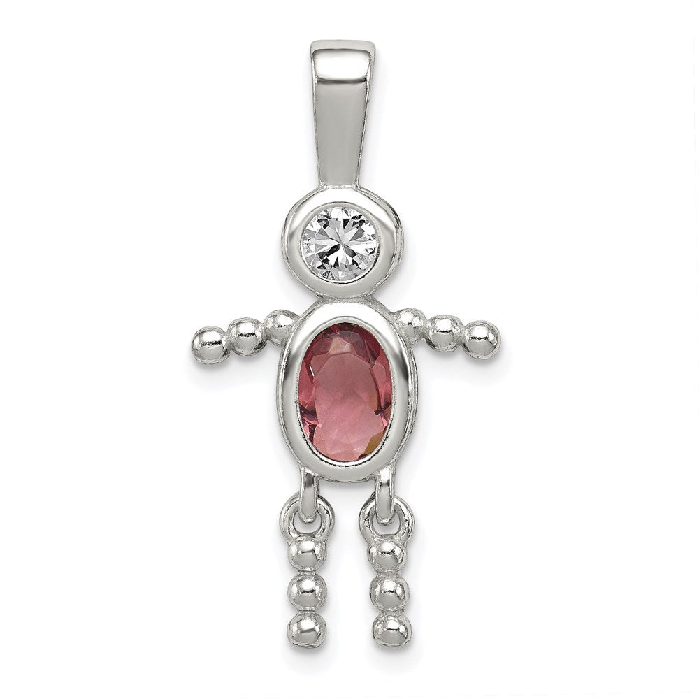 Polished;Sterling silver;CZ