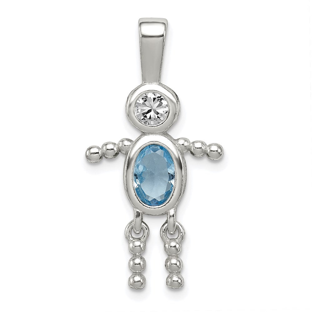 Polished;Sterling silver;CZ