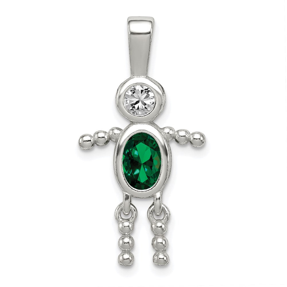 Polished;Sterling silver;CZ
