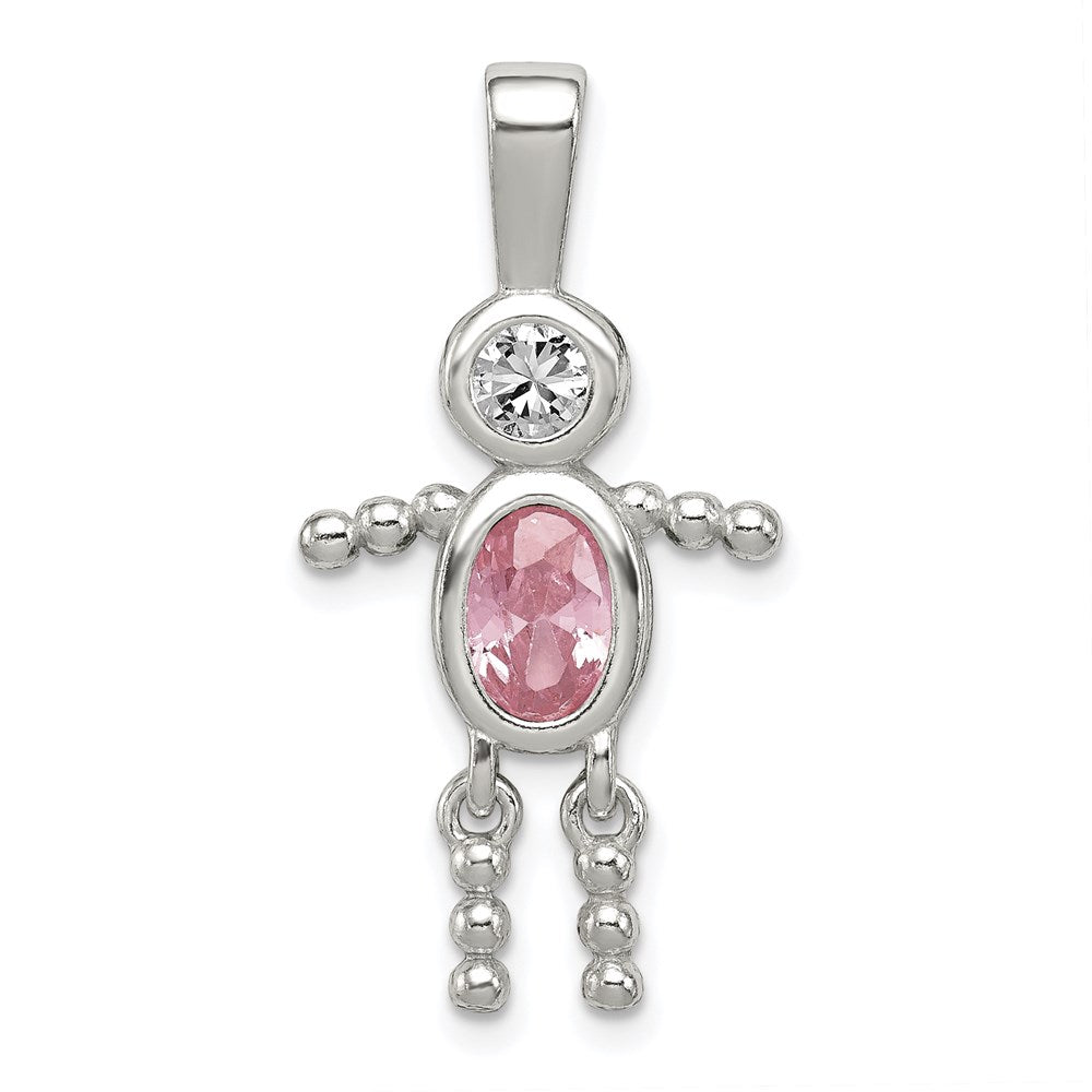 Polished;Sterling silver;CZ