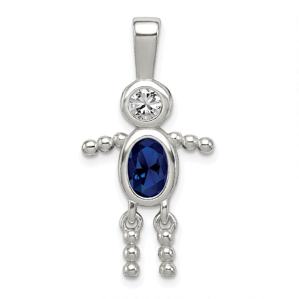 Polished;Sterling silver;CZ