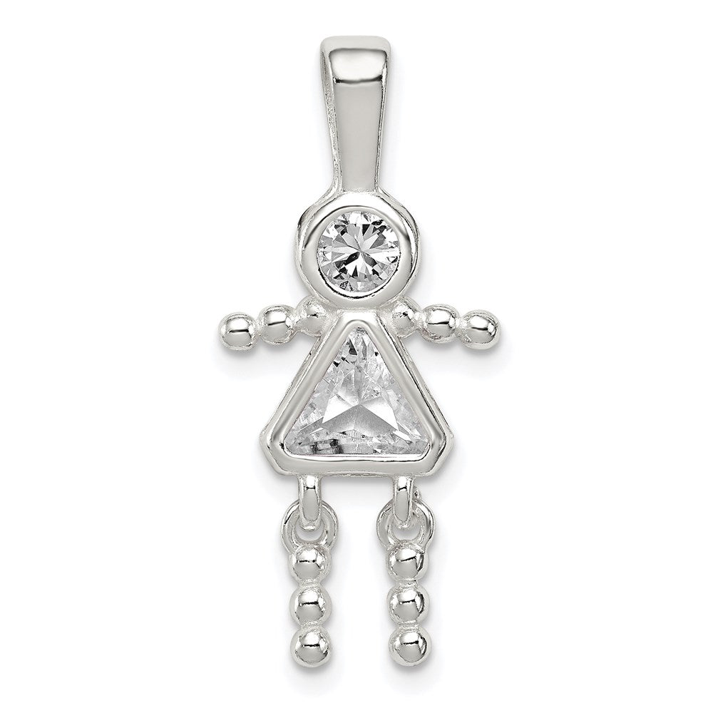 Polished;Sterling silver;CZ