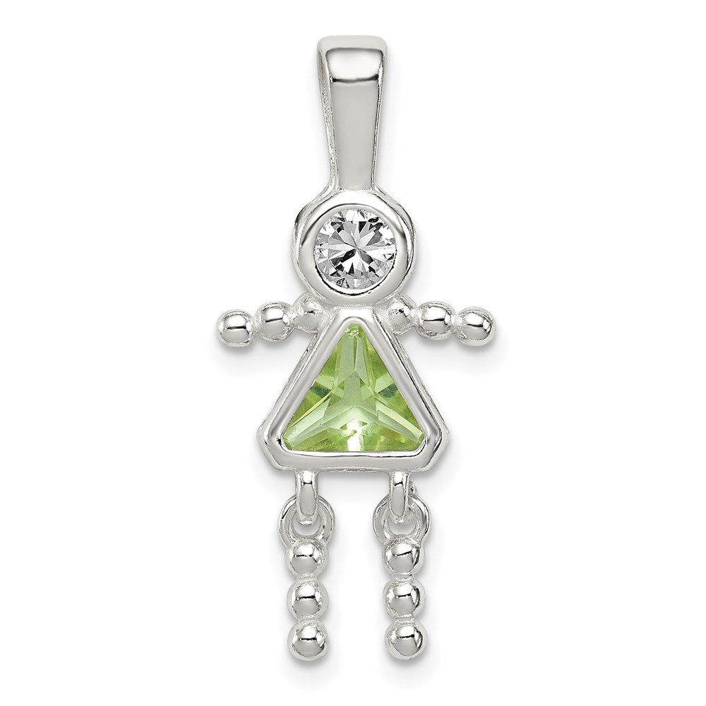 Polished;Sterling silver;CZ