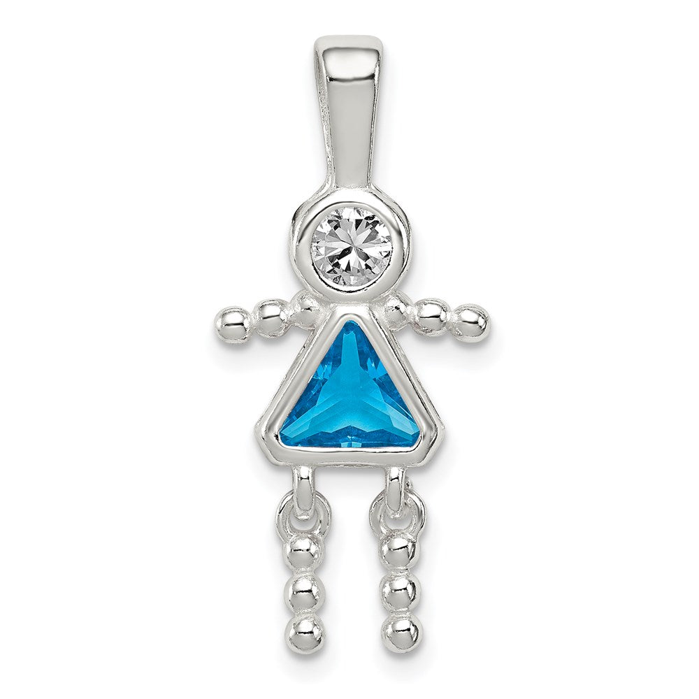 Polished;Sterling silver;CZ
