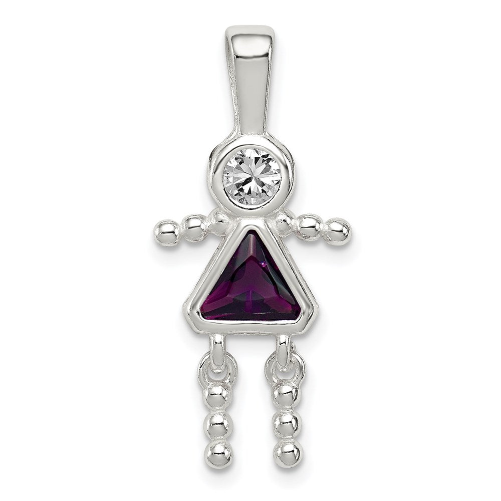 Polished;Sterling silver;CZ