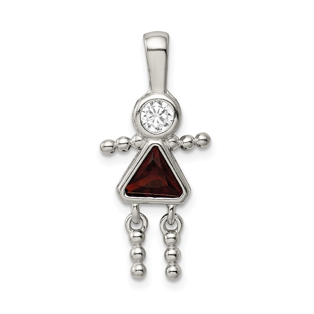 Polished;Sterling silver;CZ