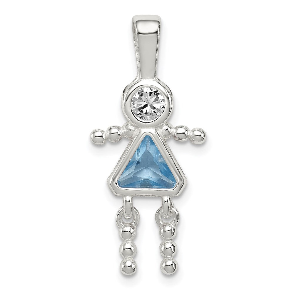 Polished;Sterling silver;CZ