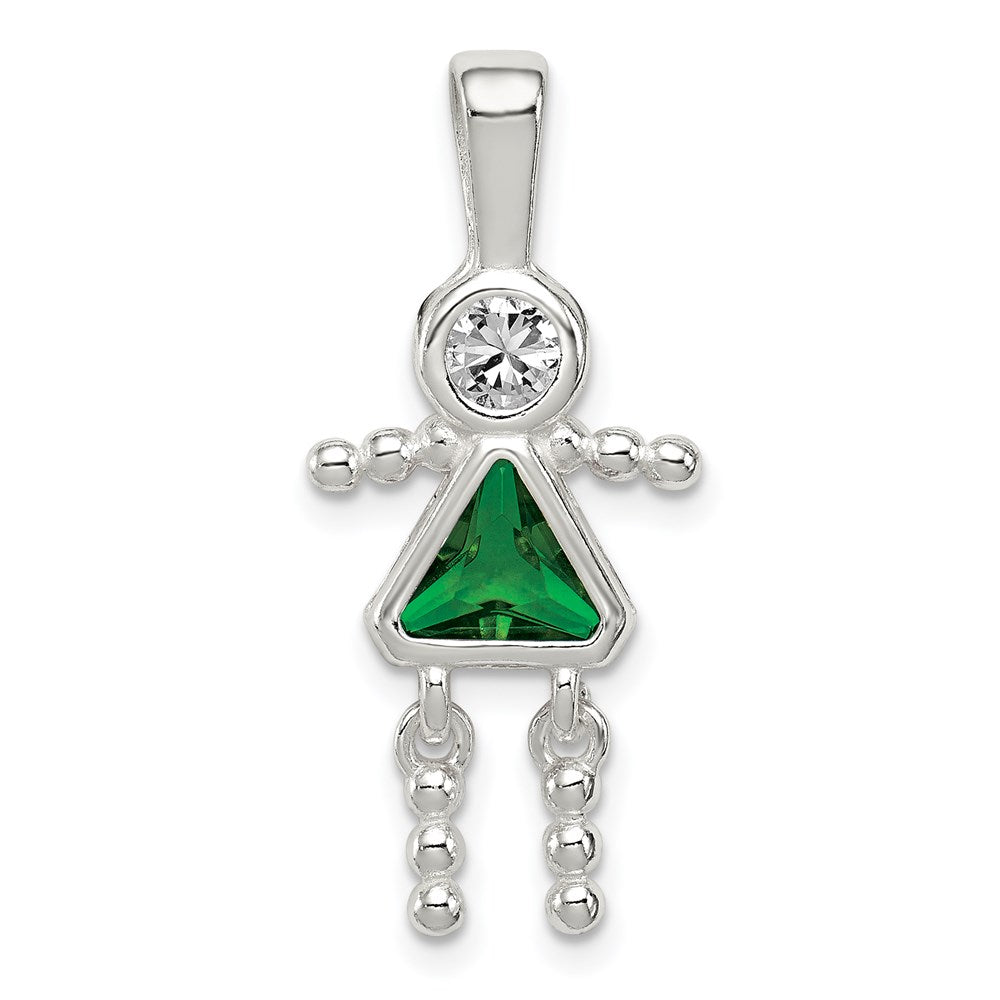 Polished;Sterling silver;CZ