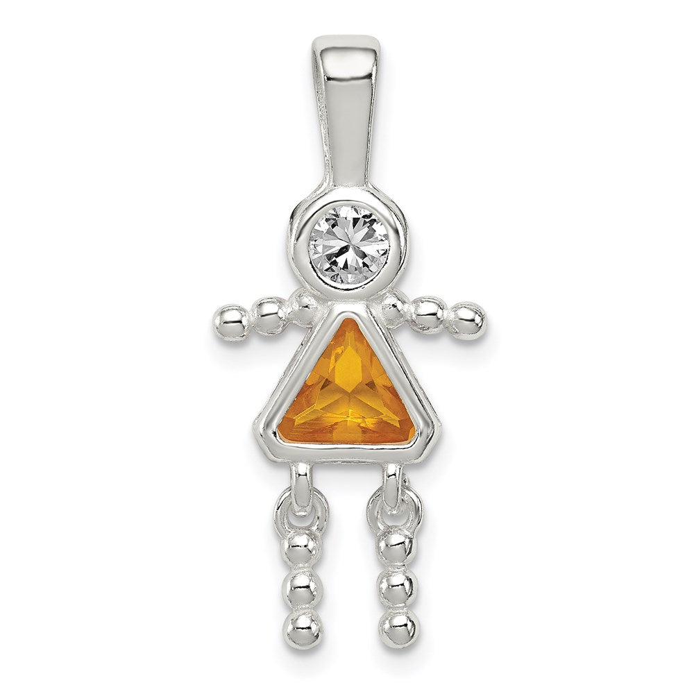 Polished;Sterling silver;CZ
