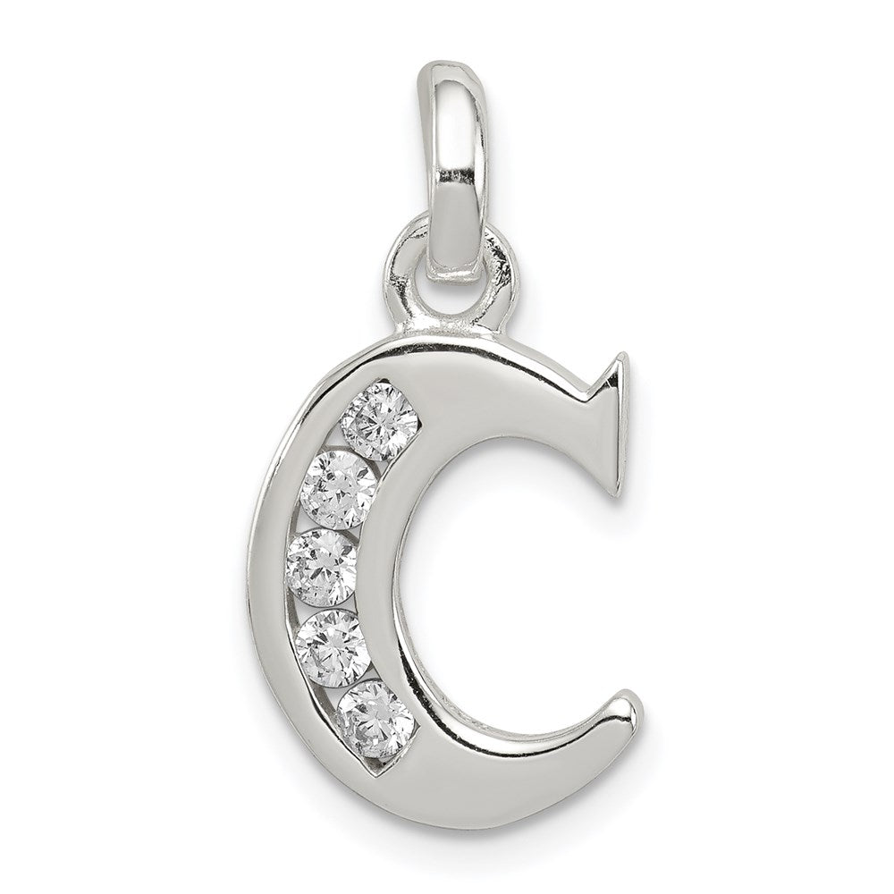 Polished;Sterling silver;CZ;Fits up to 3mm
