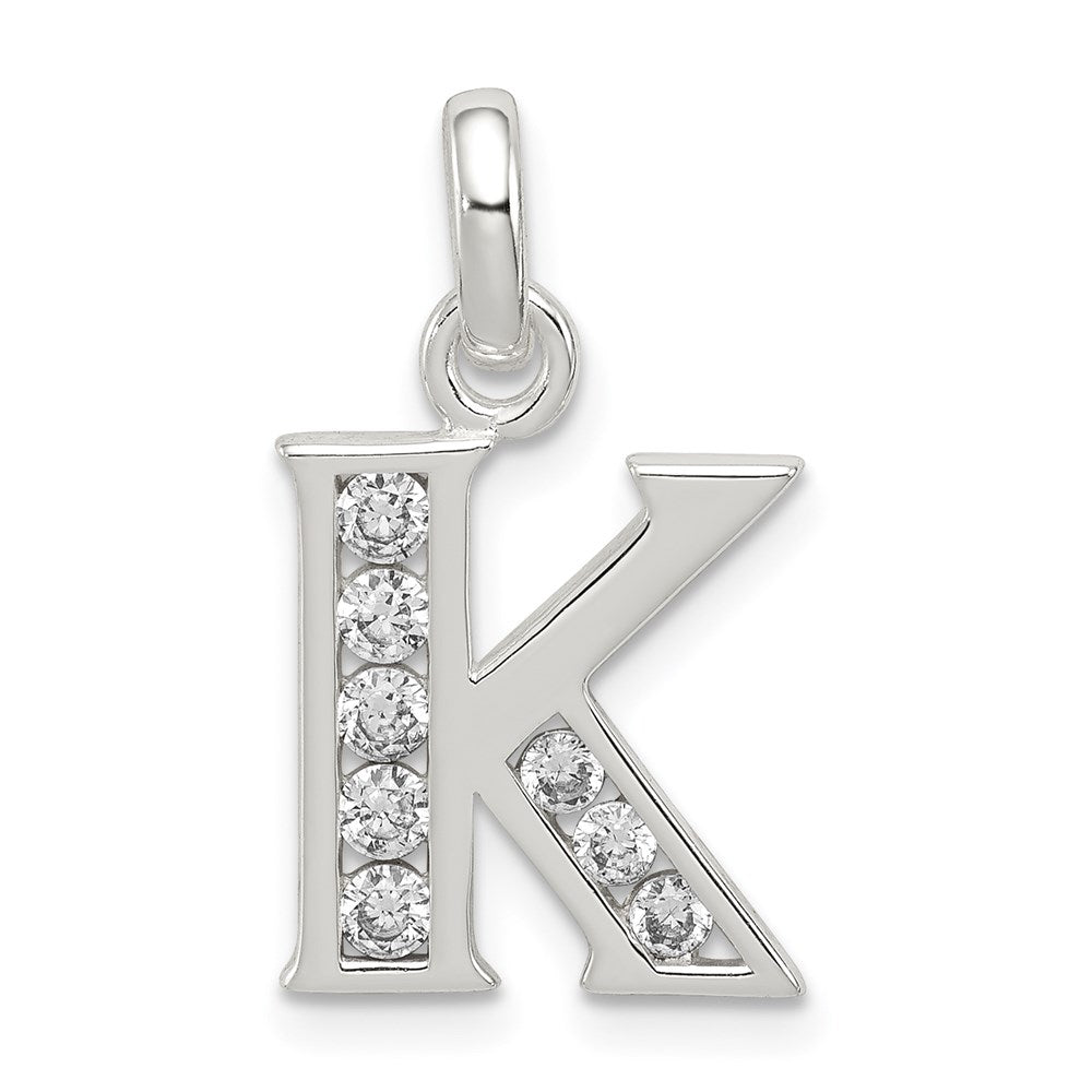 Polished;Sterling silver;CZ;Fits up to 3mm