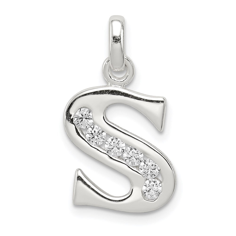 Polished;Sterling silver;CZ;Fits up to 3mm