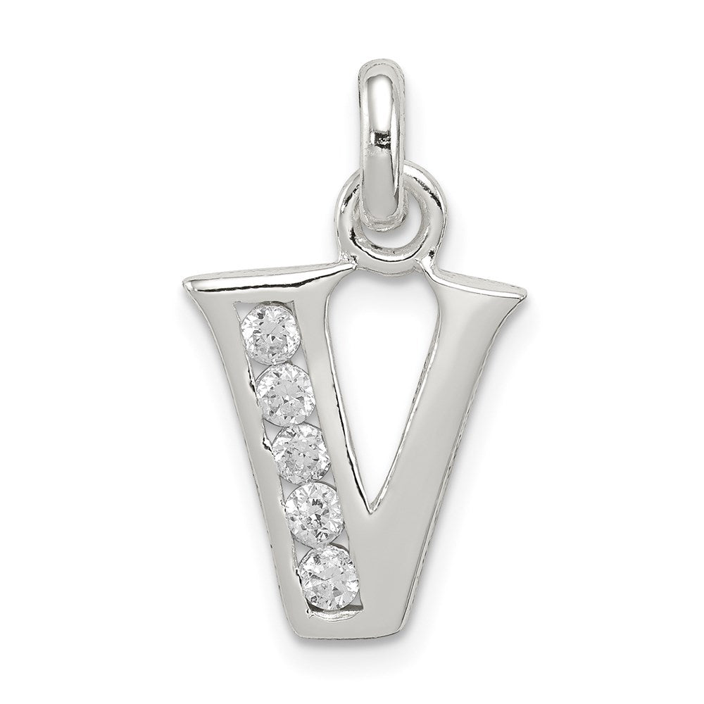 Polished;Sterling silver;CZ;Fits up to 3mm