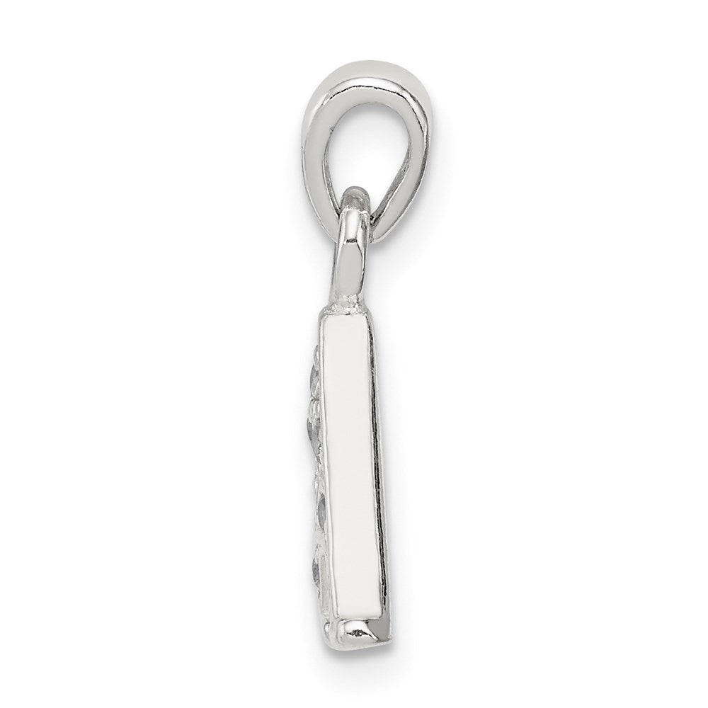 Sterling Silver CZ Letter A Initial Pendant