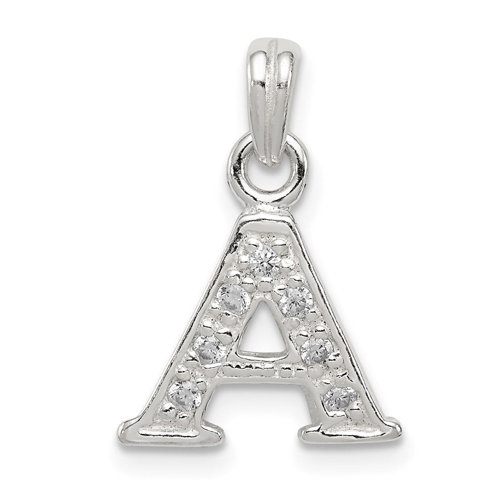 Sterling silver;CZ;Polished & satin;Chain slide