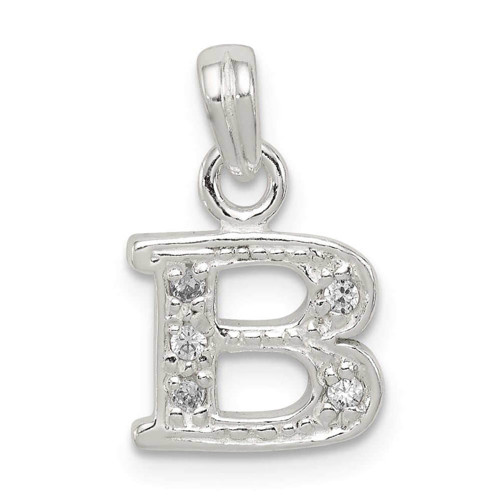 Sterling silver;CZ;Polished & satin;Chain slide