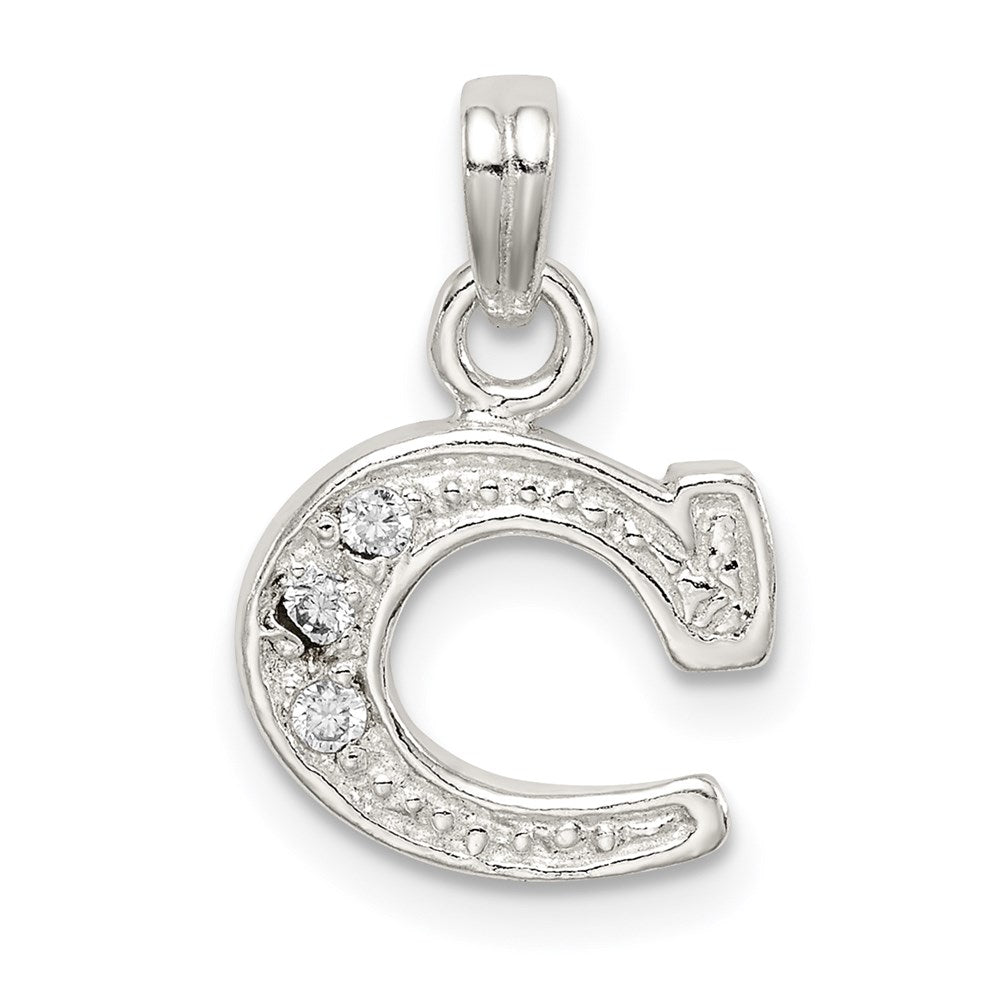Sterling silver;CZ;Polished & satin;Chain slide