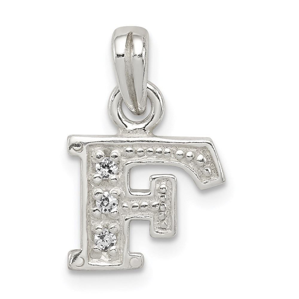 Sterling silver;CZ;Polished & satin;Chain slide