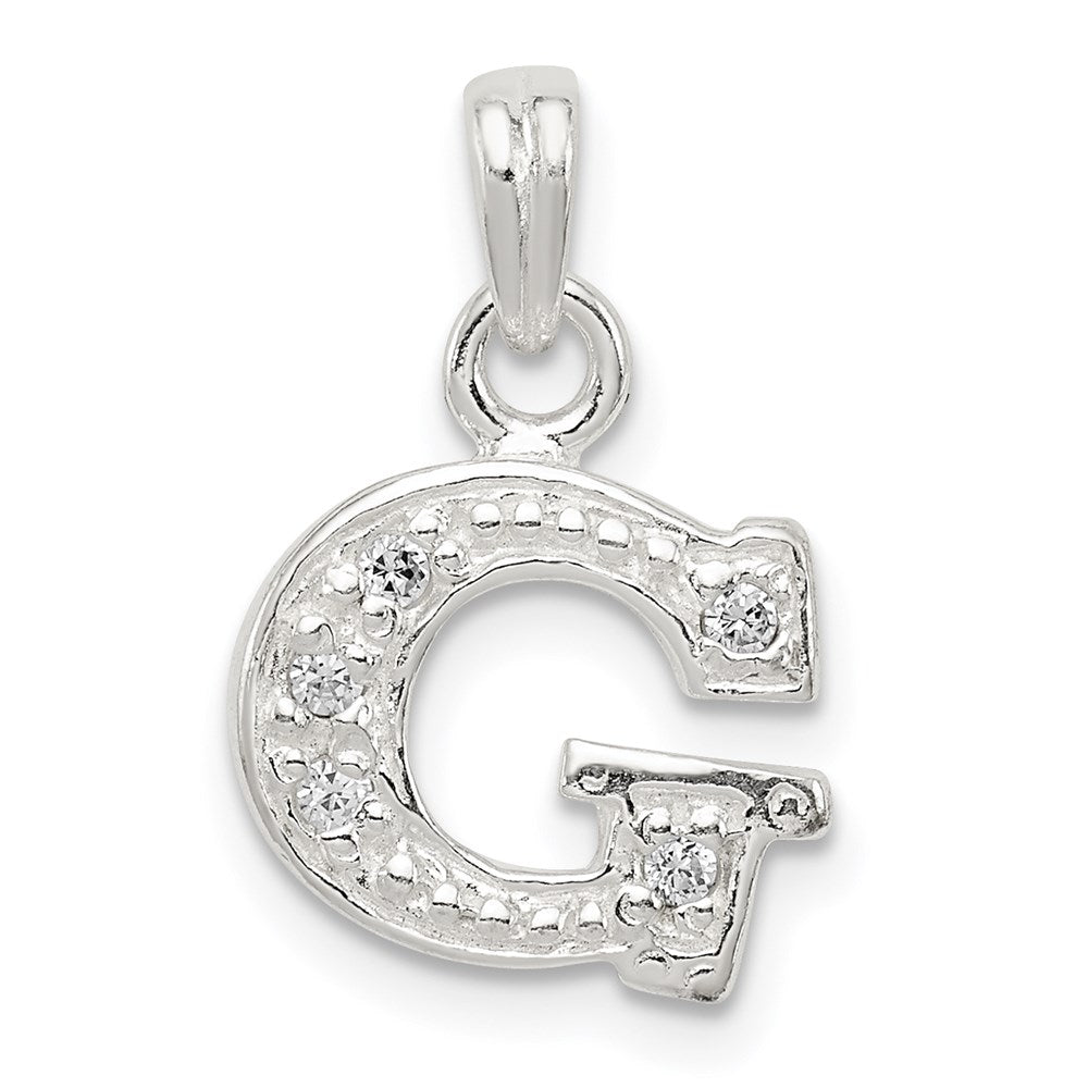 Sterling silver;CZ;Polished & satin;Chain slide