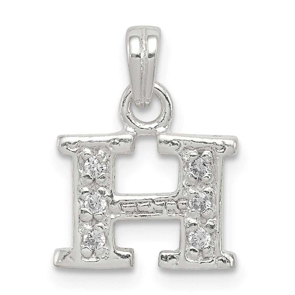 Sterling silver;CZ;Polished & satin;Chain slide