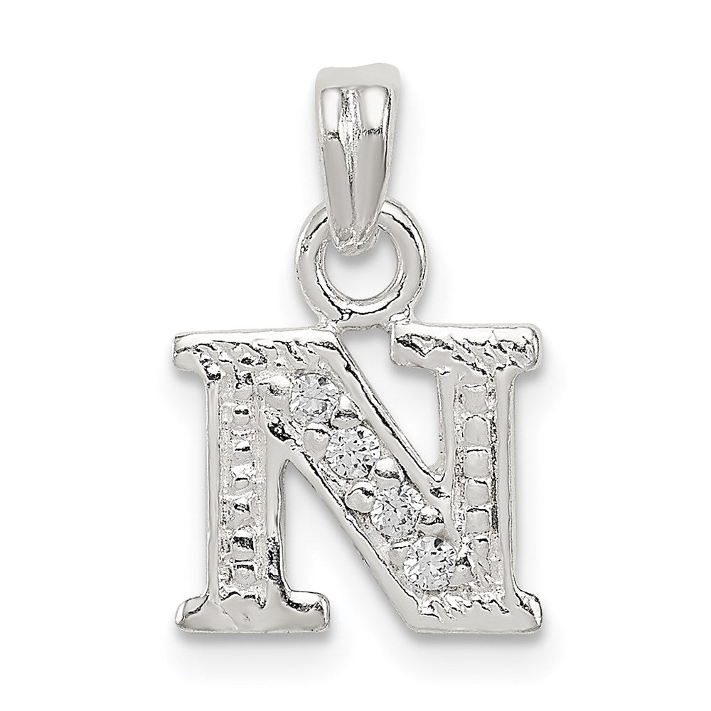 Sterling silver;CZ;Polished & satin;Chain slide