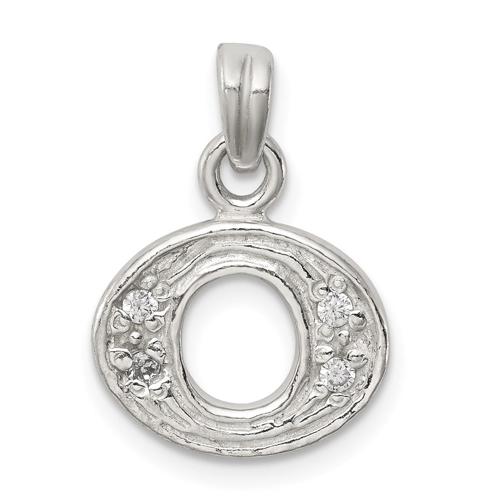 Sterling silver;CZ;Polished & satin;Chain slide