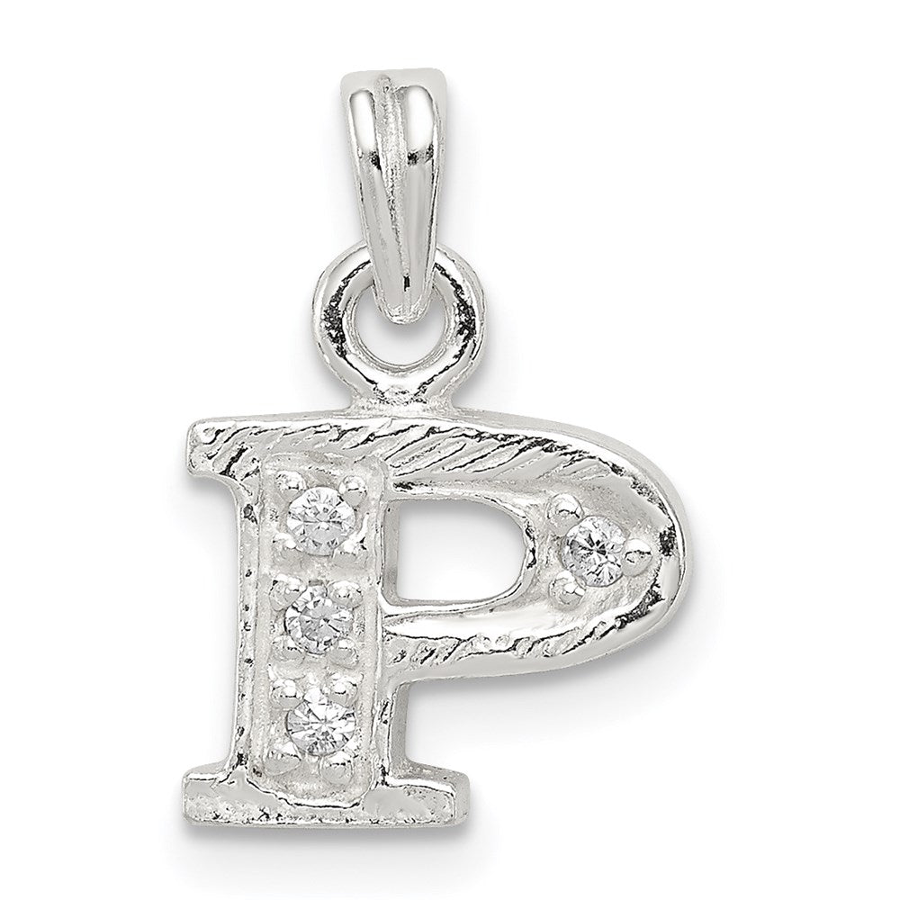 Sterling silver;CZ;Polished & satin;Chain slide